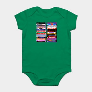 Retro 80s Movies VHS Stacks Baby Bodysuit